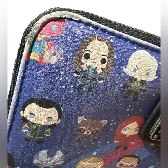 Loungefly Marvel Avengers Infinity War Chibi Print Zip-Around Wallet - Picture 6 of 10